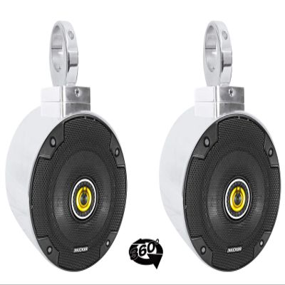 (2) Kicker CSC54 5.25" 360 Degree Swivel Chrome Wakeboard Tower Speakers