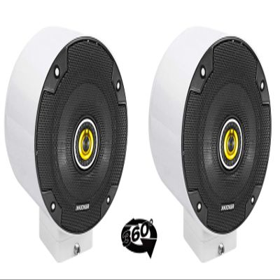 (2) Kicker CSC54 5.25" 360 Swivel White Aluminum Surface Mount Speakers