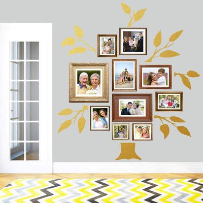 Sweetums Signatures - Wall Decal for Living Room -Family Tree Wall Decor - Multiple Size Options - Select Your Color (Gold, Large)