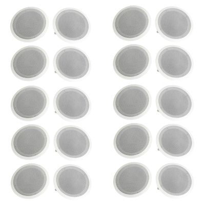 Pyle 8 Inch 500W 2 Way in Wall Ceiling Home Speakers System (Pair) (10 Pack)