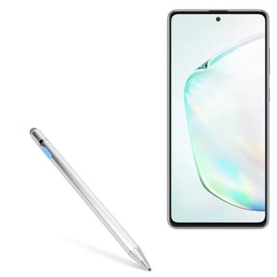 BoxWave Stylus Pen Compatible with Samsung Galaxy S10 Lite - AccuPoint Active Stylus, Electronic Stylus with Ultra Fine Tip - Metallic Silver