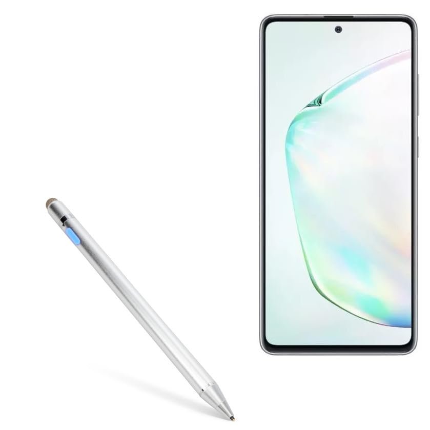 BoxWave Stylus Pen Compatible with Samsung Galaxy S10 Lite - AccuPoint Active Stylus, Electronic Stylus with Ultra Fine Tip - Metallic Silver