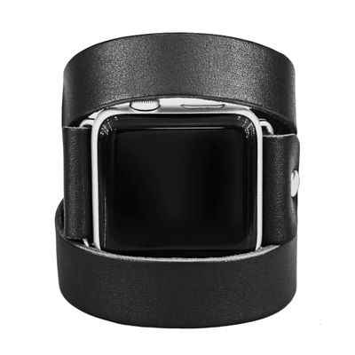 Leather double wrap band compatible with Apple watch 38mm 40mm 41mm 42mm 44mm 45mm 46mm 49mm, Handmade UA 1875