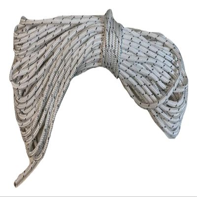 5/16 Inch Double Braid Polyester Rope, White with Black Tracer (200)
