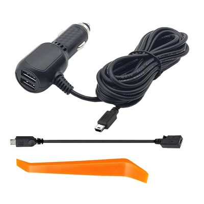 Dash Cam Charger, Dosili car Dash cam USB Power Cord, Micro USB & Mini USB Cable, for Dash Camera and GPS Charger Power Cord11.5ft