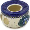 Polmedia Polish Pottery Heater UNIKAT - Flower in The Grass Pattern Handmade in Boleslawiec Poland + Certificate of Authenticity view 1