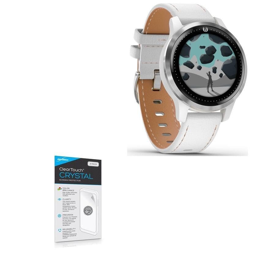BoxWave Screen Protector Compatible with Garmin Legacy Saga Rey (40mm) - ClearTouch Crystal (2-Pack), HD Film Skin - Shields from Scratches