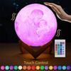 Shiny Alice 16 Colors Personalized Photo Night Light Customized 3D Printing USB Charging Moon Lamp Moon Light Night Light for Kids Gift for Women Christmas Gift view 2