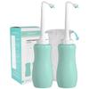 Hibbent 2 Pack Travel Bidet Bottle, Portable Bidet Sprayer Hand held Bidet 650ml, On-The-Go Travel Bag Extra Long Pointed Nozzle Spray, Toilet Bidet Shower/Bathroom Bidet Spray-Green view 1