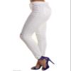 Andongnywell Womens Knee-Ripped Pants Mid Rise Distressed Jegging Slit Knee Jeans Ripped Stretchy Pencil Skinny Pants (Blue,XX-Large) view 4