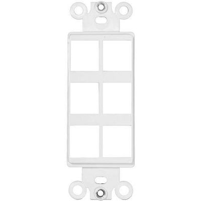 Morris 88120, White 6-Port Decorative Frame for Keystone Jack (Pack of 75 pcs)