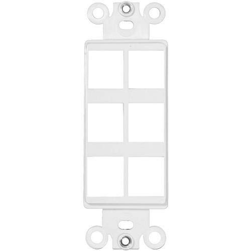 Morris 88120, White 6-Port Decorative Frame for Keystone Jack (Pack of 75 pcs)