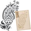 NAKLEO Reusable Plastic Wall Stencil - 43x64cm / 17" x 25" - Paisley Turkish Oriental Floral - Large Wallpaper Pattern Painting DIY Art Craft Template - Fabric Furniture Wood Canvas view 1