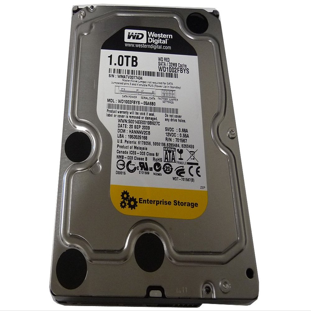 Western Digital WD1002FBYS 1TB 7200RPM 32MB Cache SATA 3Gb/s 3.5" Internal Enterprise Hard Drive (Works for Surveillance System, NAS, Desktop PC) - 2 Year Warranty (Renewed)