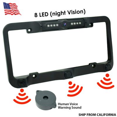 Procam License Plate Backup Camera Rear View Camera Three Parking Sensors LED