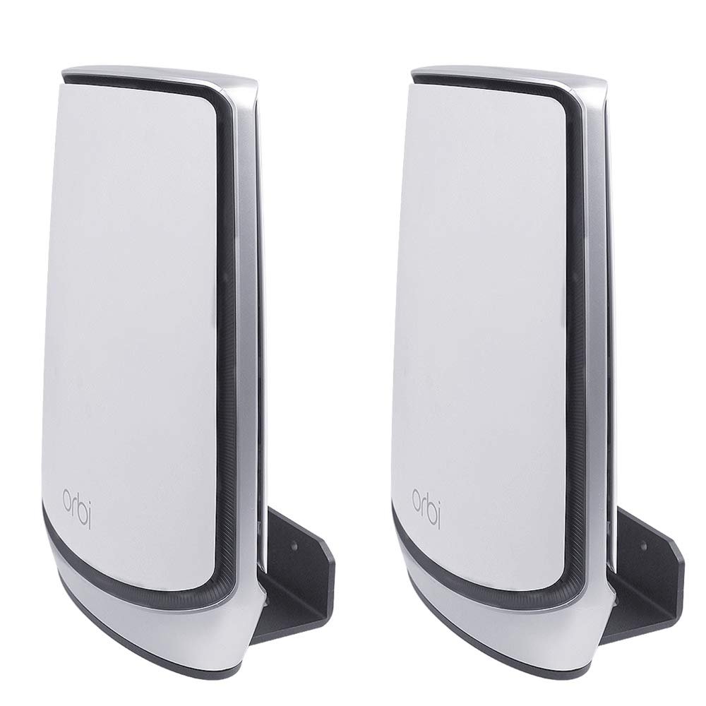 Koroao Metal Wall Mount Holder for Orbi Whole Home Tri-Band Mesh WiFi 6 System/Orbi Ultra(RBK850)(RBK852)(RBK853)/(RBS750)(RBS751)(RBK752)(RBK753)(960/860 Series)/(AX4200)(AX5700)(AX6000) (2-Pack)