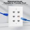 Ethernet Wall Plate, 6 Port Cat6 RJ45 Keystone Inline Coupler Wall Plate for Cat7/6/5/5e Ethernet Devices - White view 4