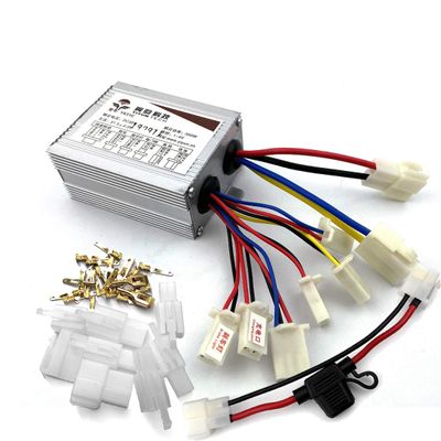 L-faster 24V 36V 350W Brushed Motor Control Unit with Fuse Mount and Connectors Plugs for Electric Bike Brush Motor (24V)