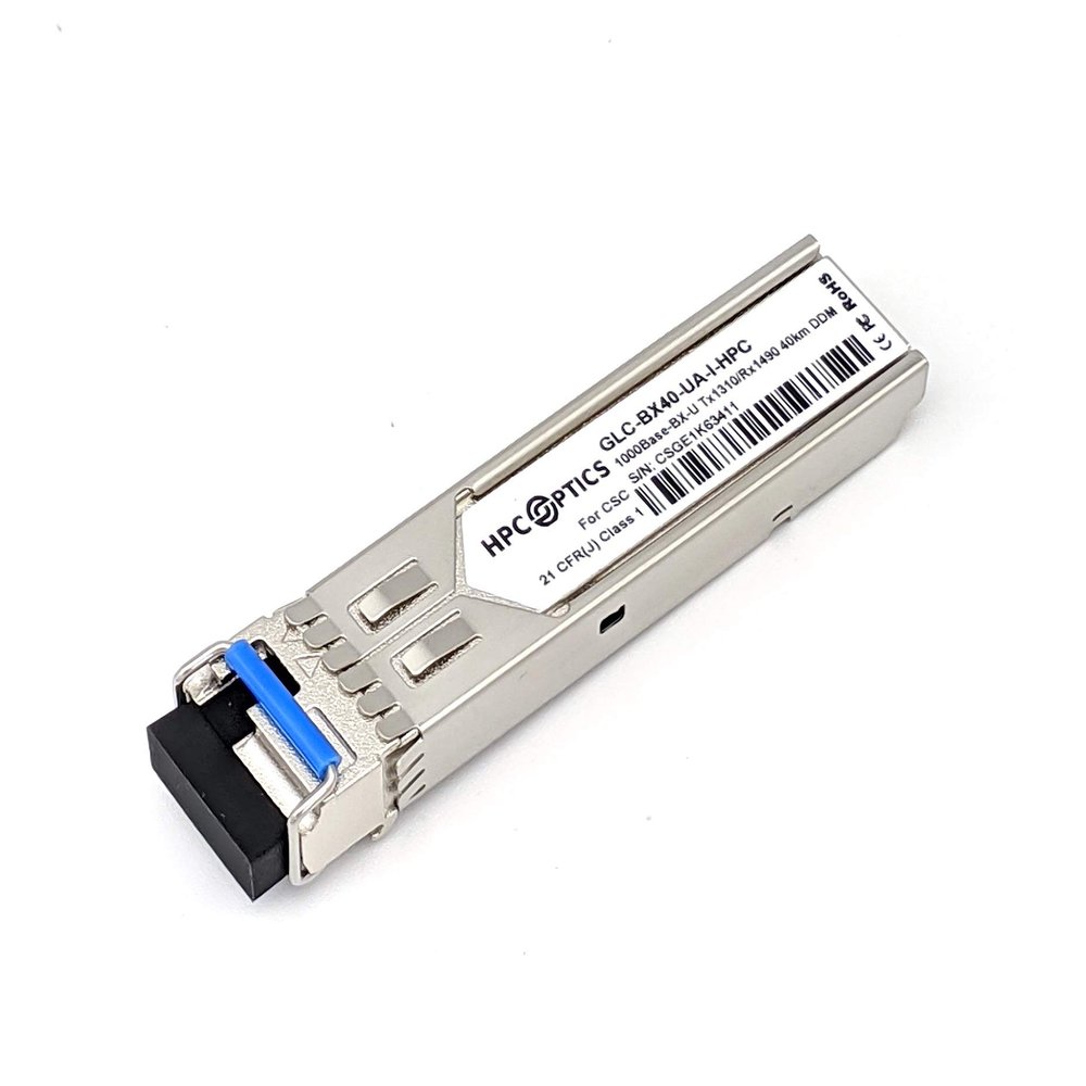 HPC Optics Compatible with Cisco GLC-BX40-UA-I Bi-Directional SFP Transceiver | 1000BASE-BX-U Tx-1310nm / Rx-1490nm BIDI 1310nm/1490nm 40km Industrial Temp GLC-BX40-UA-I-HPC