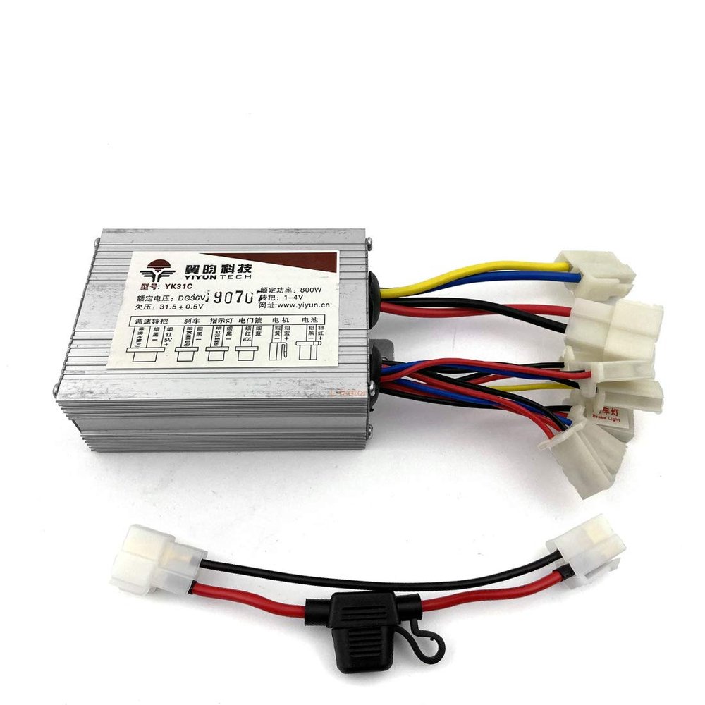 L-faster 800W Controller with 30A Fuse Socket and Terminal Connectors for Motorbike Brush Motor (48V)