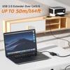 USB Extender Over RJ45 Cat 6/5/5e Adapter, RJ45 Ethernet Splitter to USB Extension UP to 50m/164ft, Compatible with Computers, Mobile Phones, Mice, Keyboards, U Disks, Printers, Cameras view 2