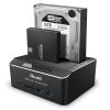 ikuai SATA to USB 3.0 Dual Bay Hard Drive Dock for 2.5"/3.5" SATA HDD SSD with Micro SD Card Reader 2 USB 3.0 Port, Offline Clone Function External Hard Drive Docking Station, 2X20TB and UASP Support view 1