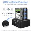 ikuai SATA to USB 3.0 Dual Bay Hard Drive Dock for 2.5"/3.5" SATA HDD SSD with Micro SD Card Reader 2 USB 3.0 Port, Offline Clone Function External Hard Drive Docking Station, 2X20TB and UASP Support view 2