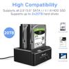 ikuai SATA to USB 3.0 Dual Bay Hard Drive Dock for 2.5"/3.5" SATA HDD SSD with Micro SD Card Reader 2 USB 3.0 Port, Offline Clone Function External Hard Drive Docking Station, 2X20TB and UASP Support view 3