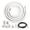 ICOOL 16 Ft. Mini Split Line Set, 1/4" & 1/2" O.D. Twin Copper Pipes, 3/8" Thickened PE Insulated Coil Copper Line for Air Conditioner HVAC Refrigeration and Heating Equipment, with Fittings view 1