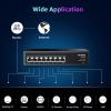 Aumox 8 Port Gigabit PoE Switch, 8 Port PoE 120W, Gigabit Ethernet Unmanaged Network Switch, Plug and Play, Sturdy Metal Housing, Traffic Optimization view 3