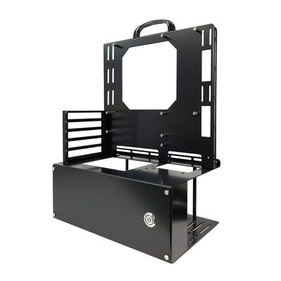 Nagao Seisakusho Open Frame Ver.Micro-ATX - Black Steel Case with 5 Expansion Slots, Supports ATX Power Supply Up to 220mm, Compatible with Mini-ITX, Mini-DTX, Micro-ATX Motherboards