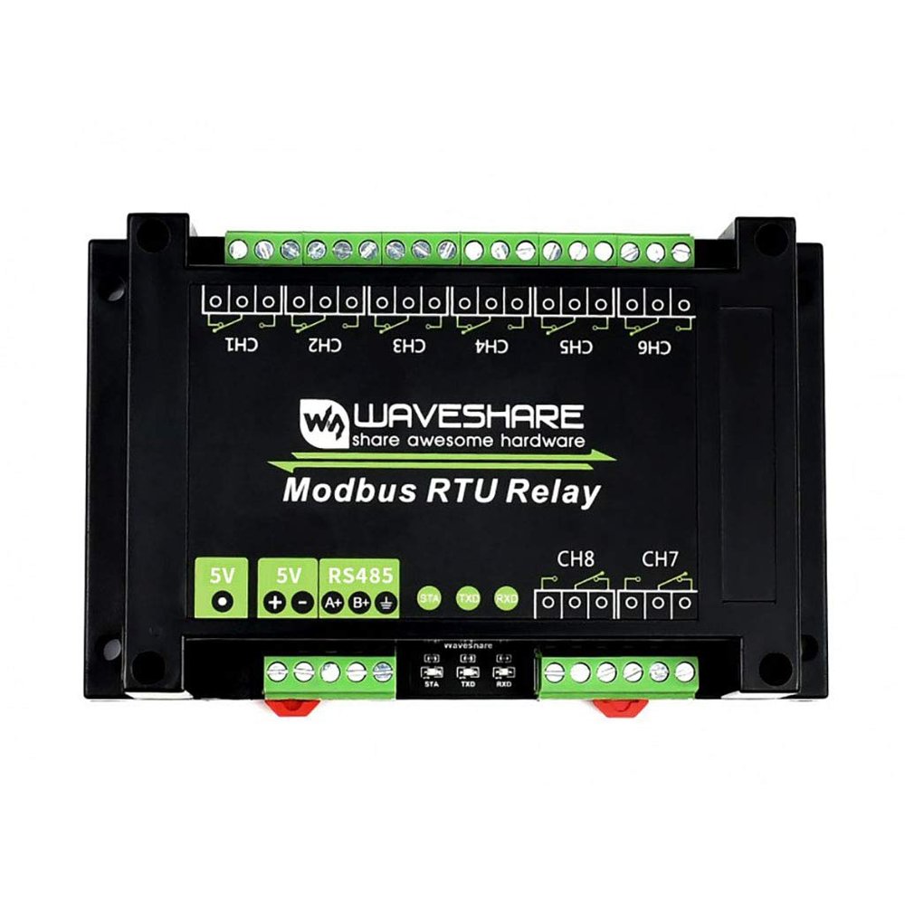 Industrial Modbus RTU 8-ch(Channel) Relay Module with RS485 Interface Multi Isolation Protection Circuits with ABS Enclosure Up to 10A Contact Rating