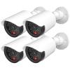 WALI Fake Security Camera with Flashing Red Light, Dummy Cameras for Outside Indoor, Home Simulated Surveillance Cam, Realistic Look, Weatherproof, Warning Sticker Included (TC-W4), 4 Packs, White view 1