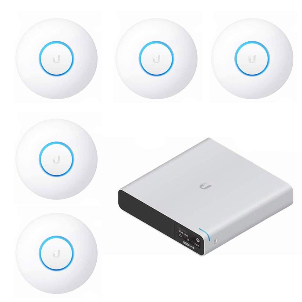 Ubiquity UniFi nanoHD 802.11ac Wave2 MU-MIMO Enterprise Access Point UAP-NanoHD-US (5-Pack) with UniFi Cloud Key Gen2 Plus UCK-G2-PLUS