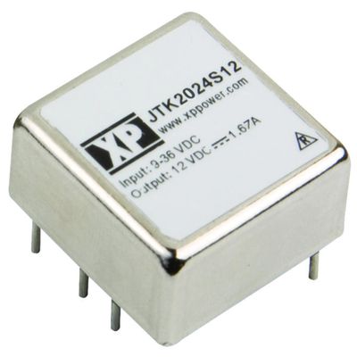 XP POWER JTK2024S05 Power Supply; Isolated DC-DC Converter, 20W 5V 4A, 9-36Vin, 4:1, 1"X1"
