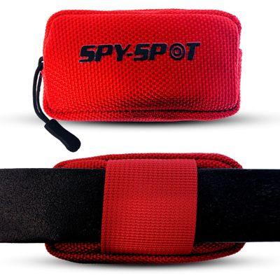 Spy Spot SpySpot Waterproof Small Pouch with Zipper  Portable GPS Tracker Holder for Dog Collar, Belt or Backpack, Fits GL300 & Other Trackers, Multi-Purpose Oxford Fabric Pouch (Red)