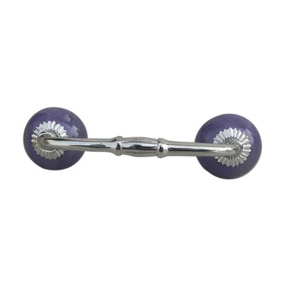 Indian Shelf 1 Pack Ceramic Drawer Handles for Cabinets and Drawers Multicolor Dresser Pulls for Door Silver Hardware 8" Hole to Hole -BH-11 (SCRK-41)
