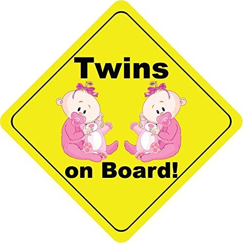 Twins On Board Girls Nipples Bear Cute Funny Baby Sticker Decal Design
