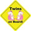 Twins On Board Girls Nipples Bear Cute Funny Baby Sticker Decal Design view 1