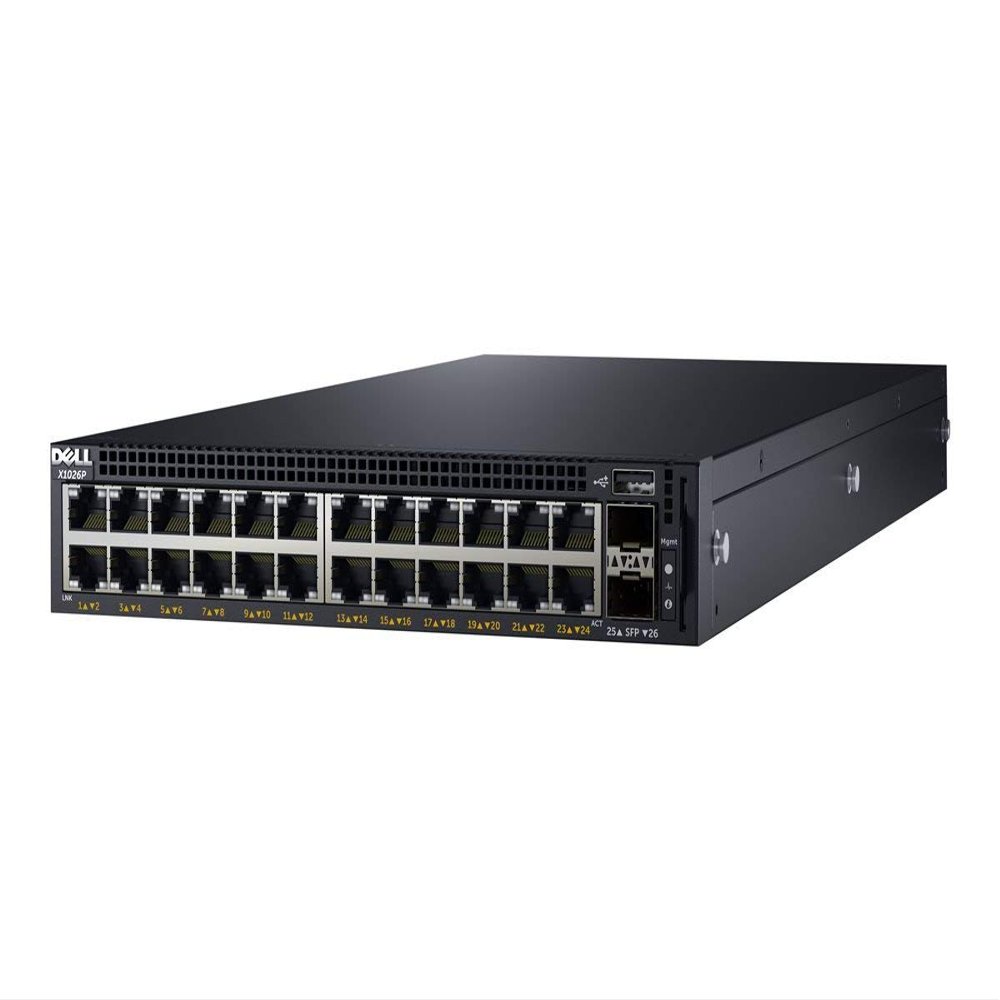 Dell Networking X1026 24P 1GbE 2P SFP Managed Switch [Non PoE] (Renewed)