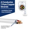 16 Gauge Wire (16 AWG) 4 Conductor Stranded Copper Shielded Cable 16/4 Home Electrical Wire Low Voltage Up to 300V CMP/CL3P Low Smoke Plenum Jacket USA Made (500ft - White) view 2
