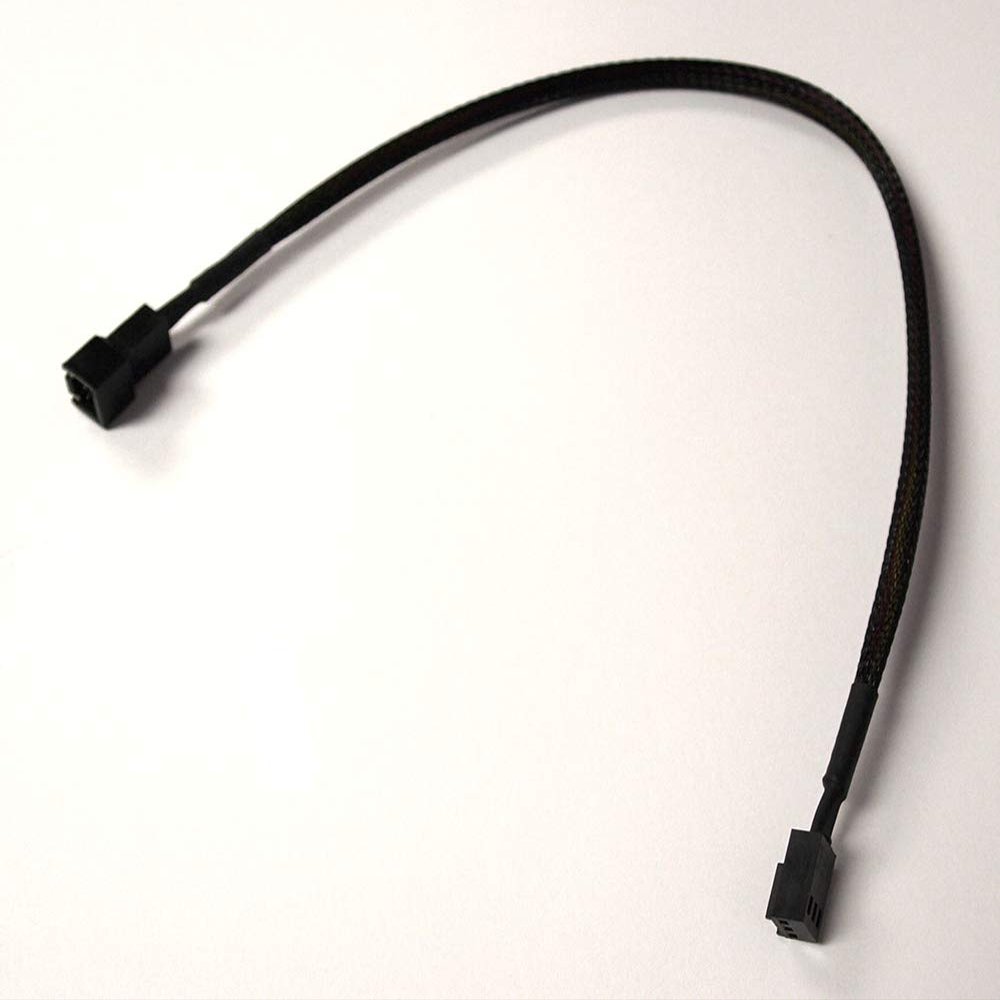 OKGEAR 3-Pin Fan Extension Cable with Black Sleeving (12")