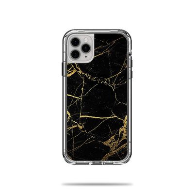 MightySkins Skin for Lifeproof Next Case iPhone 11 Pro Max - Black Gold Marble | Protective, Durable, and Unique Vinyl Decal wrap Cover | Easy to Apply, Remove, and Change Styles | Made in The USA