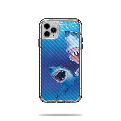 MightySkins Carbon Fiber Skin for Lifeproof Next Case iPhone 11 Pro Max - Great Whites | Protective, Durable Textured Carbon Fiber Finish | Easy to Apply, Remove, and Change Styles | Made in The USA