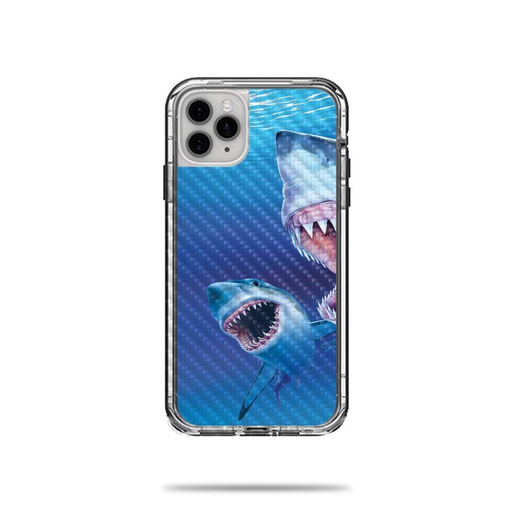 MightySkins Carbon Fiber Skin for Lifeproof Next Case iPhone 11 Pro Max - Great Whites | Protective, Durable Textured Carbon Fiber Finish | Easy to Apply, Remove, and Change Styles | Made in The USA