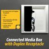 DATA COMM Electronics 45-8031-1C Recessed Media Box Outlet - Integrated Duplex 20A Commercial Receptacle, TV Wall-Mount, Streamlined Cable & Cord Management, Home & Office view 3