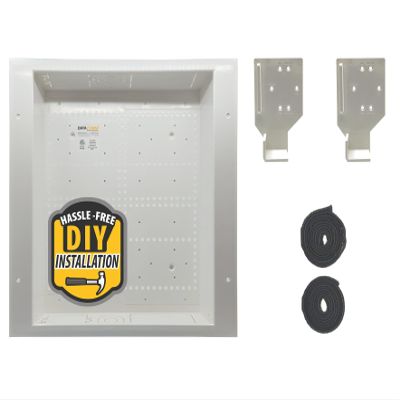 DataComm Electronics 45-8017-1 Multi-Functional Recessed Media Box For Seamless Home & Office Connectivity Solutions, In Wall Box, Hides TV Outlet & Cables (No Receptacle)
