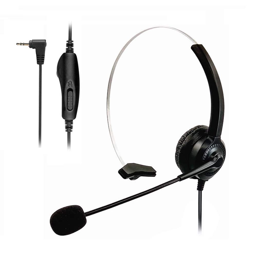 Cosyplus 2.5mm Telephone Headset Monaural with Noise Cancelling Microphone for DECT AT&T ML17929 Vtech Panasonic KX-T7630 Polycom Clarity XLC3.4 Office IP and Cordless Dect PhonesT10