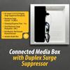 DataComm Electronics Connected Media Box with 15 A/125 V Duplex Surge Suppressor Receptacle, In-Wall Cable Management Box for Power Source & Cables, DIY-Friendly Cord Hider for Wall-Mounted TV view 3