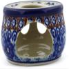 Polmedia Polish Pottery Heater UNIKAT - Dancing Blue Poppies Pattern Handmade in Boleslawiec Poland by Ceramika Artystyczna + Certificate of Authenticity view 2